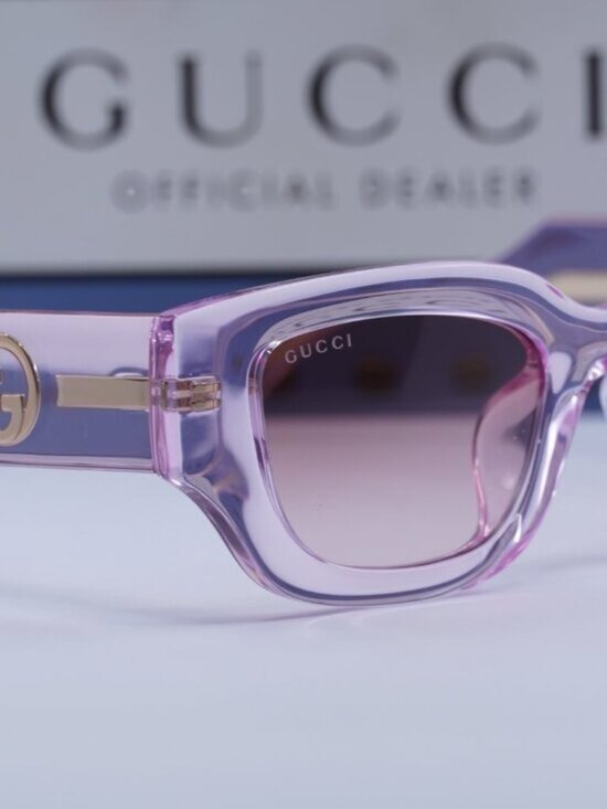 Gucci GG1558SK 003 Women Rectangle Sunglasses - Pink \\ Burgundy main image 6